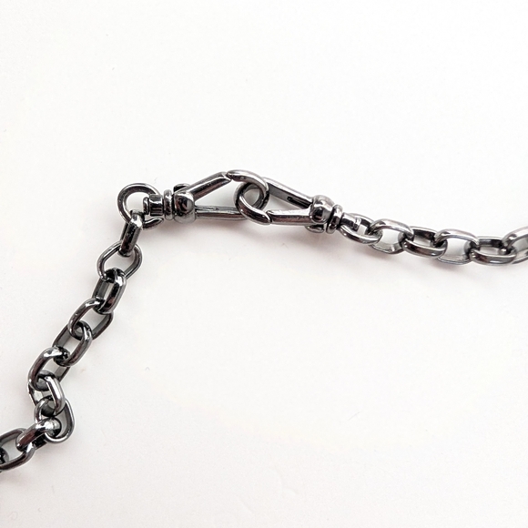 Trendy Gunmetal Gray Sparkly Glam Glam Rhinestone Evening Prom Collar Necklace - Picture 4 of 4